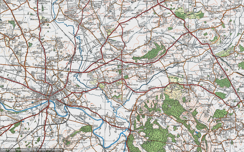Old Map of Hagley, 1920 in 1920