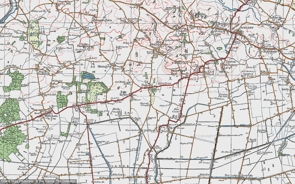 Old Map of Hagnaby, 1923 in 1923