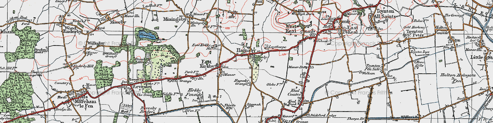 Old map of Hagnaby in 1923