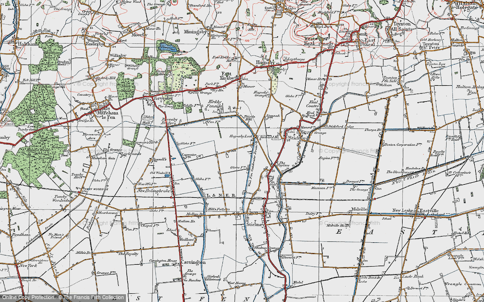 Old Map of Hagnaby Lock, 1923 in 1923