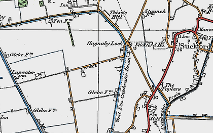Old map of Hagnaby Lock in 1923