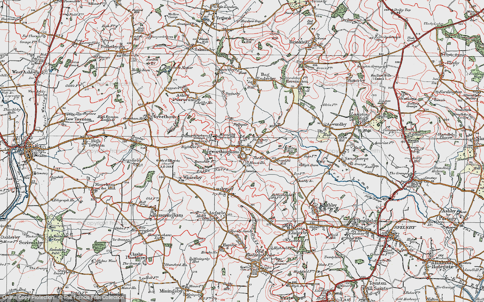 Old Map of Hagworthingham, 1923 in 1923