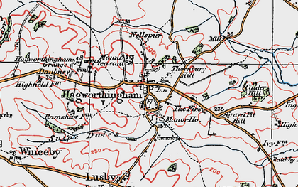 Old map of Hagworthingham in 1923