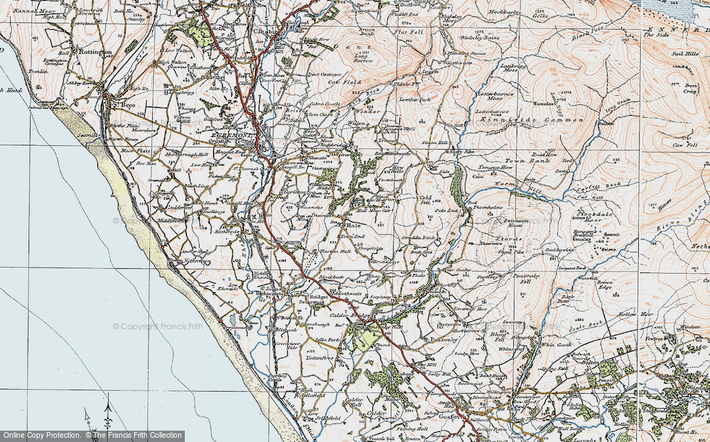 Old Map of Historic Map covering Brayshaw in 1925