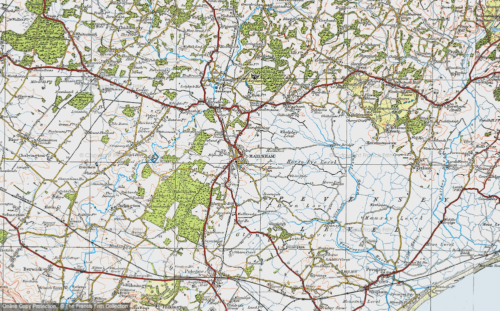 Old Map of Hailsham, 1920 in 1920