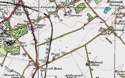 Old map of Hainault in 1920