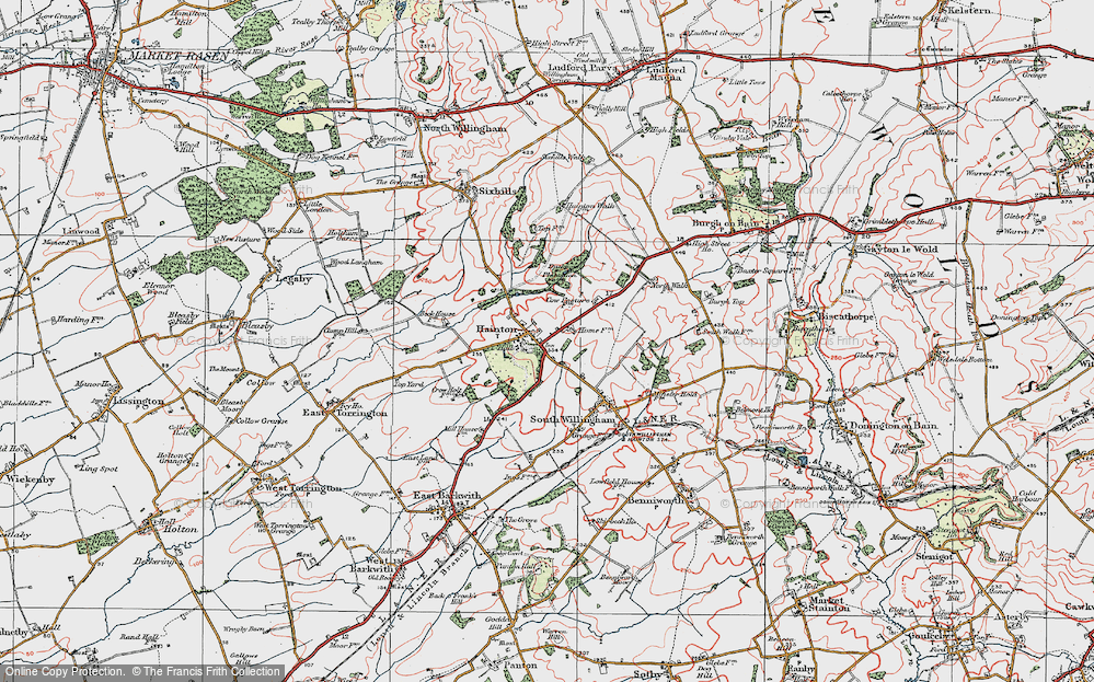 Old Map of Hainton, 1923 in 1923