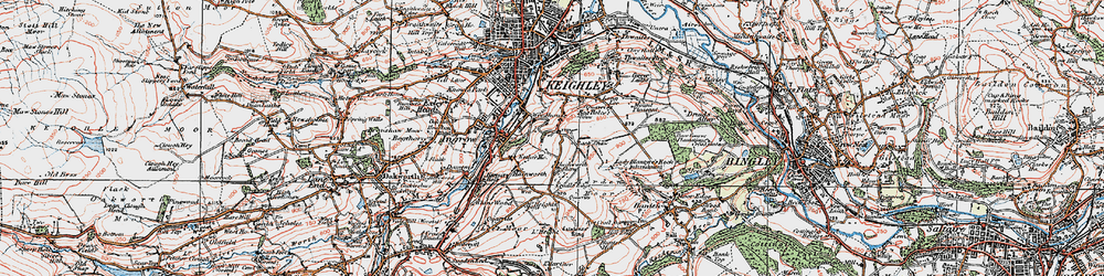 Old map of Hainworth Shaw in 1925