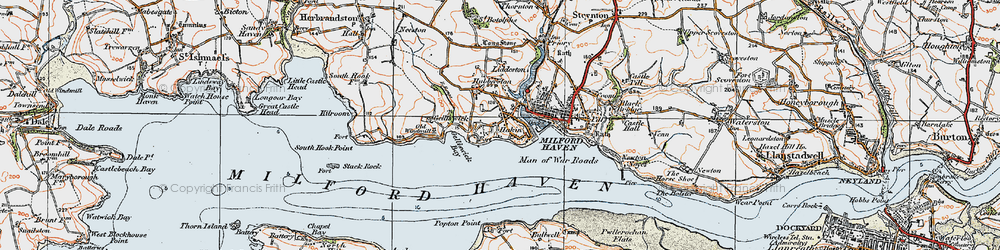 Old map of Hakin in 1922
