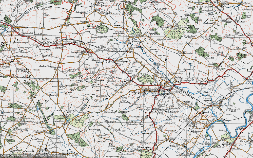 Old Map of Halam, 1923 in 1923