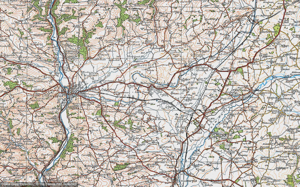 Old Map of Halberton, 1919 in 1919