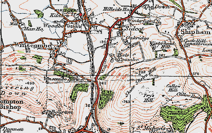 Old map of Hale Coombe in 1919