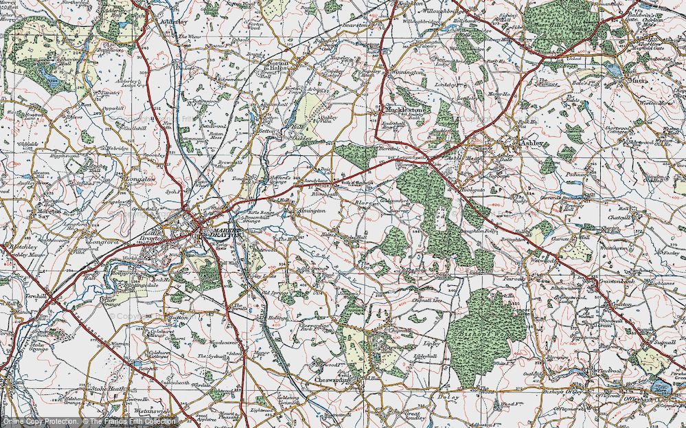 Old Map of Hales, 1921 in 1921