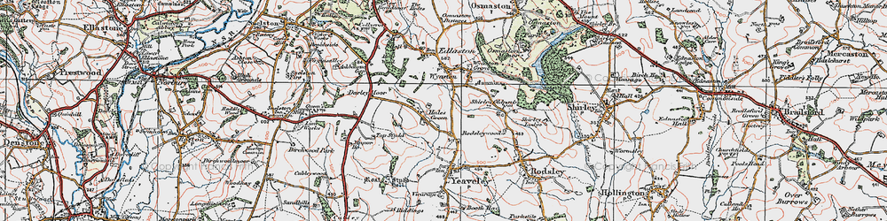 Old map of Hales Green in 1921