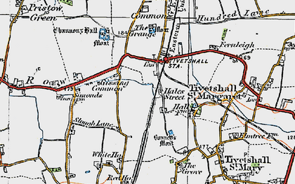 Old map of Bunnett's Moat in 1921