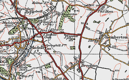 Old map of Halesfield in 1921