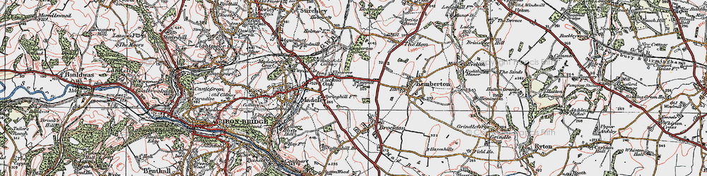 Old map of Halesfield in 1921