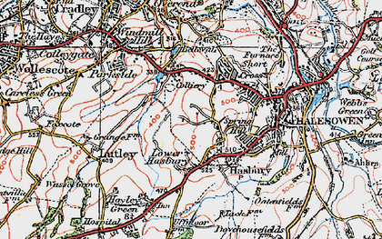 Old map of Halesowen in 1921
