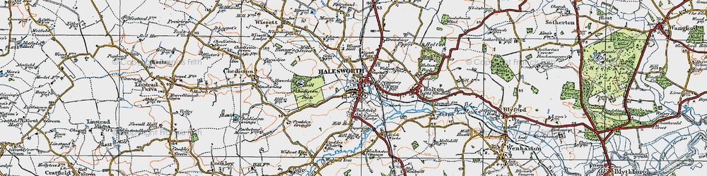 Old map of Wissett Hall in 1921