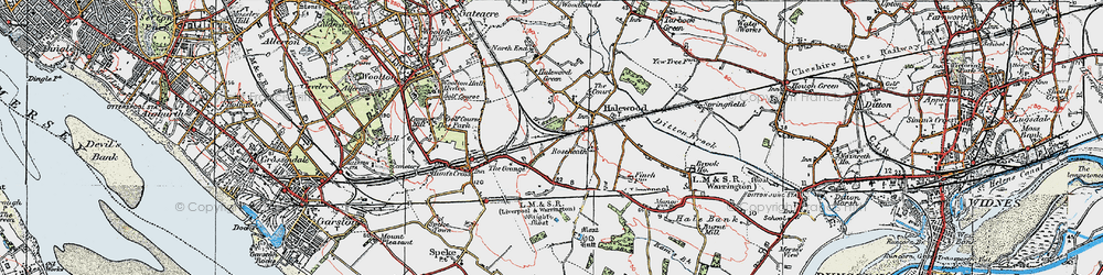 Old map of Halewood in 1924