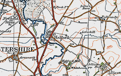 Old map of Halford in 1919
