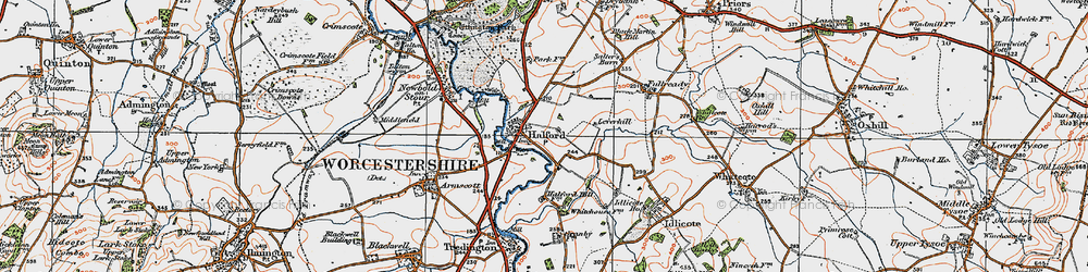 Old map of Halford in 1919