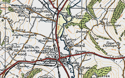 Old map of Halford in 1920
