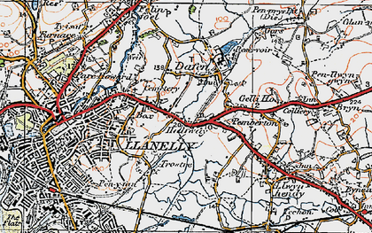 Old map of Halfway in 1923