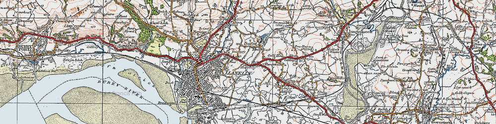 Old map of Halfway in 1923