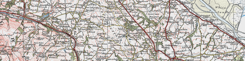 Old map of Halkyn Mountain in 1924