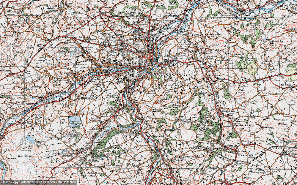 Old Map of Hall Bower, 1925 in 1925