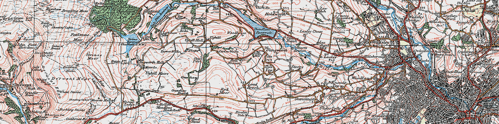 Old map of Hall Broom in 1923