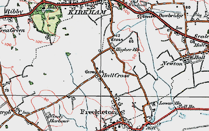 Old map of Hall Cross in 1924