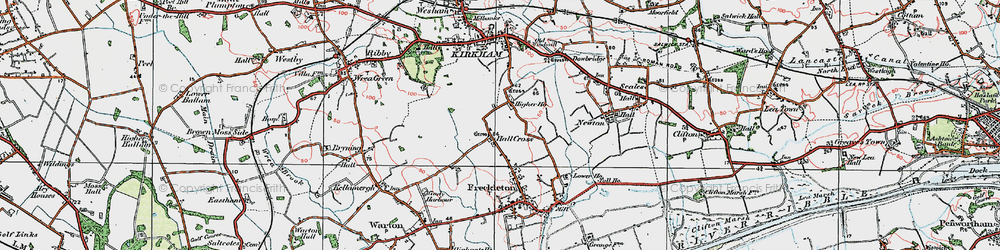 Old map of Hall Cross in 1924