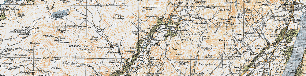Old map of Caw in 1925