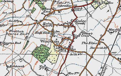 Old map of Hall End in 1919