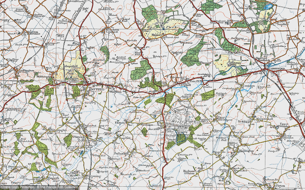 Old Map of Hall End, 1919 in 1919