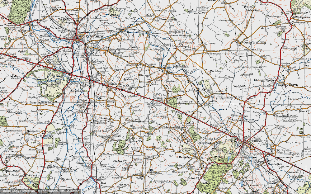 Old Map of Hall End, 1921 in 1921