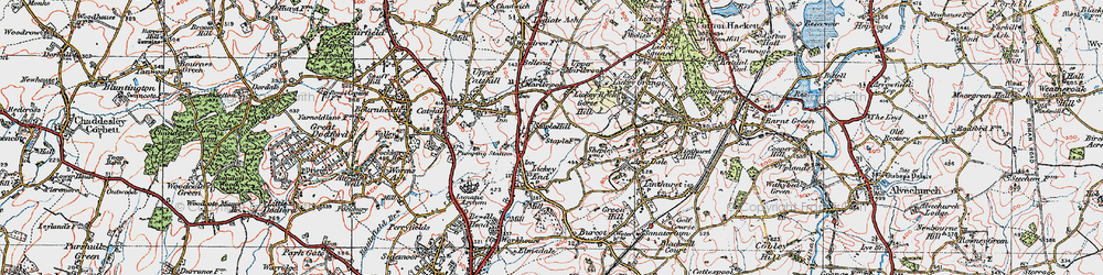 Old map of Hall Flat in 1919