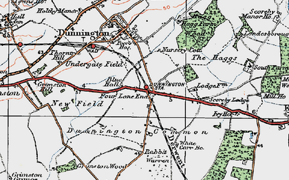Old map of Hall Garth in 1924