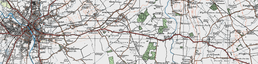 Old map of Hall Garth in 1924