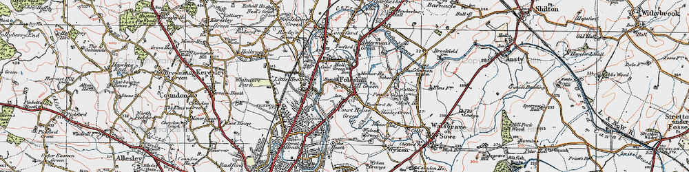 Old map of Hall Green in 1920