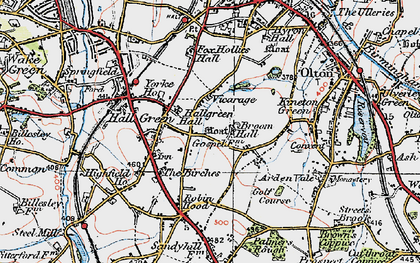 Old map of Hall Green in 1921