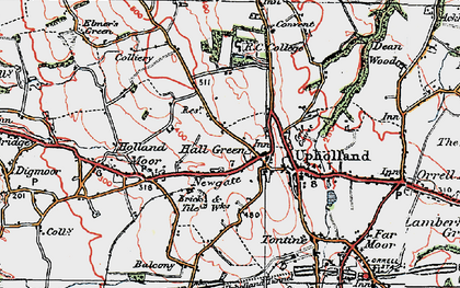 Old map of Hall Green in 1924