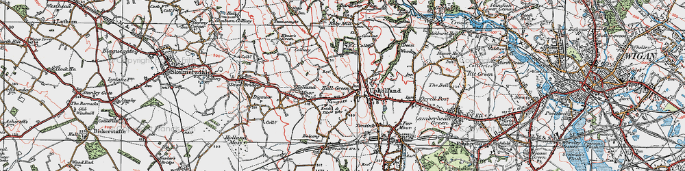 Old map of Hall Green in 1924