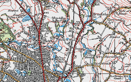Old map of Hall i' th' Wood in 1924