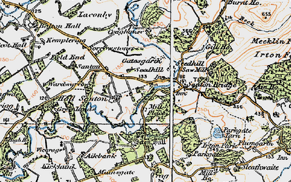 Old map of Hall Santon in 1925