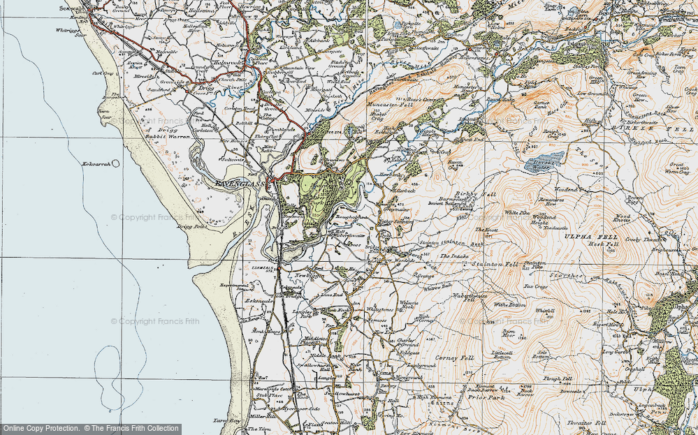 Old Map of Historic Map covering Cropple How in 1925