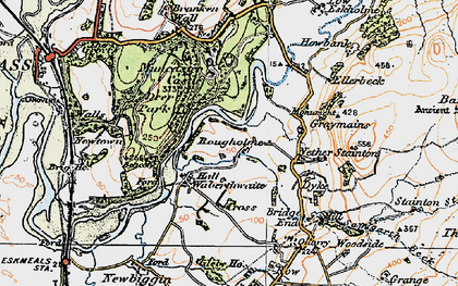 Old map of Hall Waberthwaite in 1925