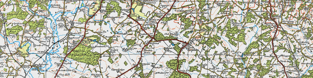 Old map of Halland in 1920
